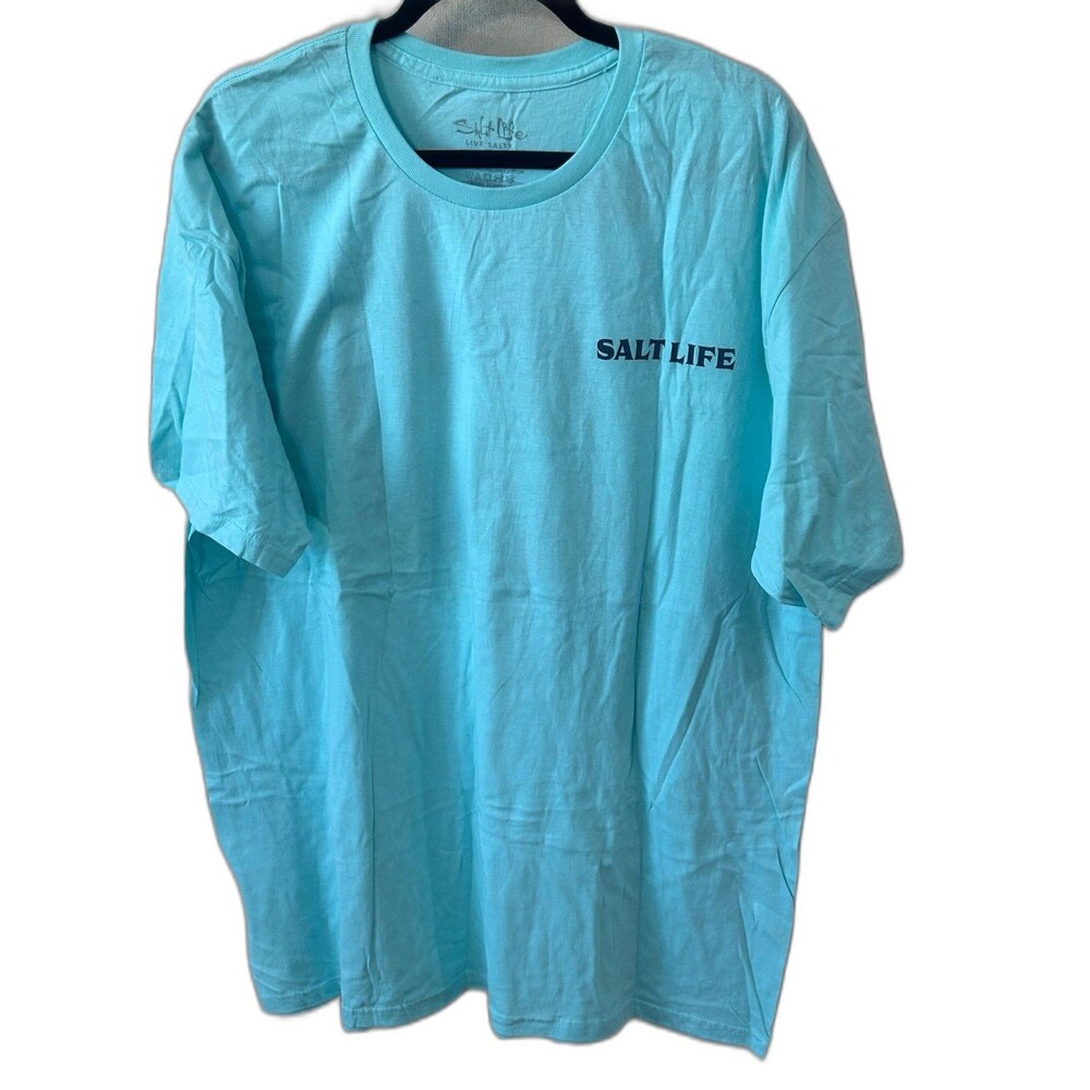 SALT LIFE T-Shirt Men’s Size XLG “Drink Like A Fish” Graphic Color: Aruba. NWT